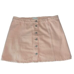 Stylish Pink Button-Front Skirt